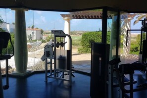 Work out with a view of the surrounding landscape from this modern gym.