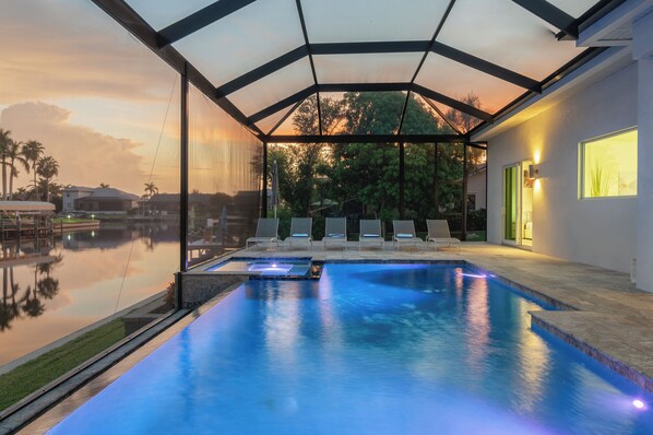 Outdoor pool, a heated pool