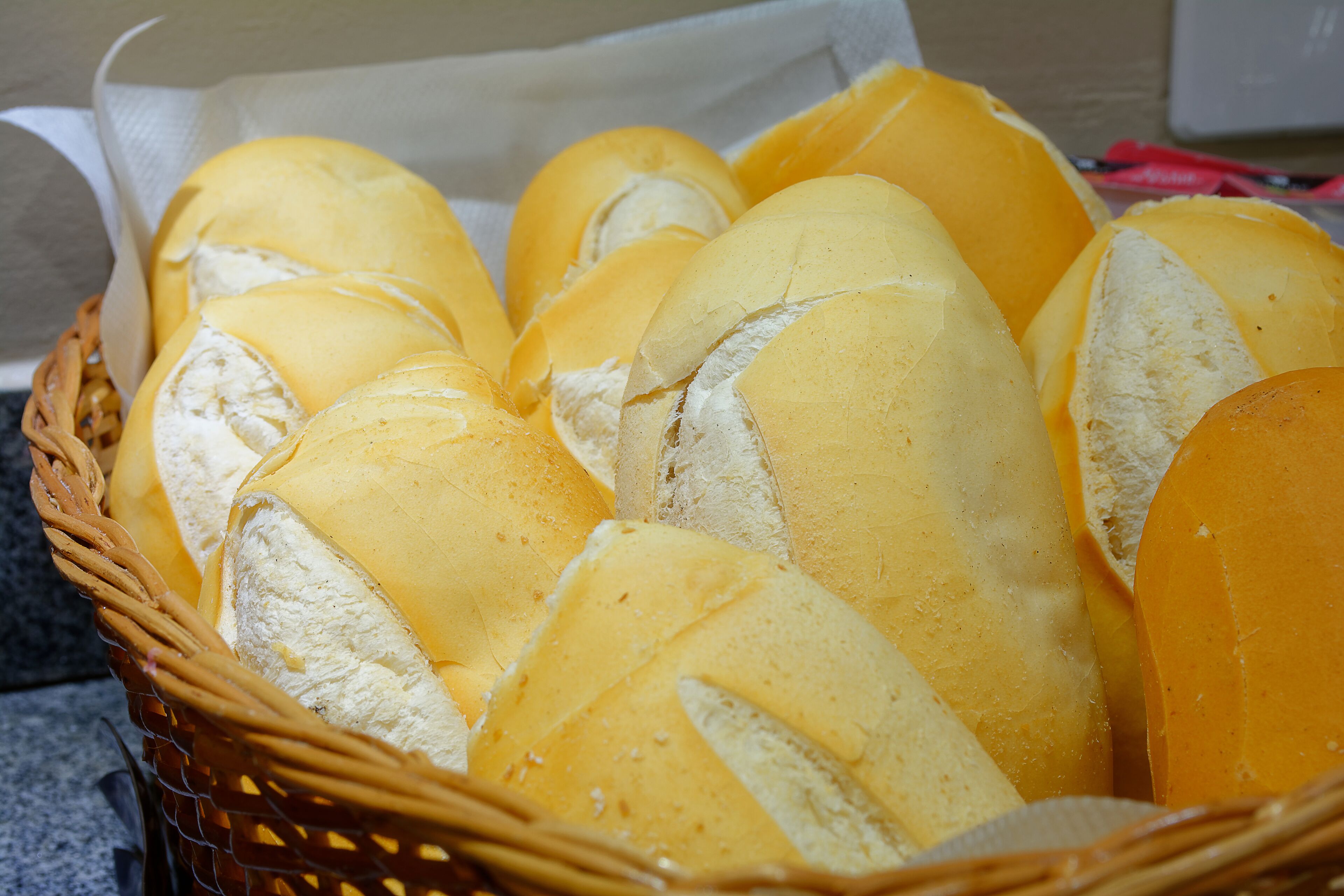 A basket of baguettes.
