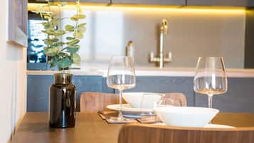 Appartamento Luxury, bagno in camera, vista giardino (King's 39) | Ristorante