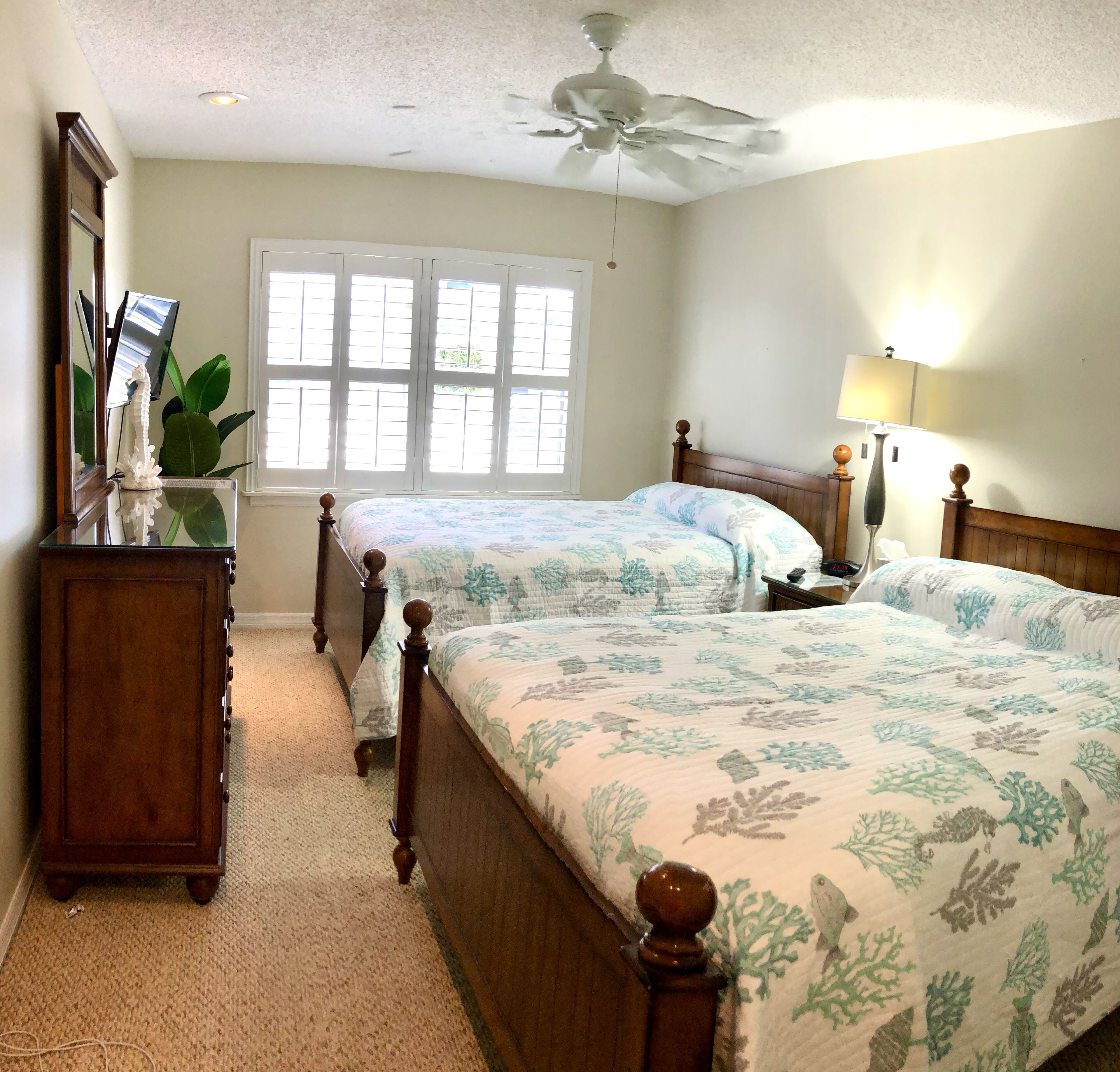 Second bedroom with two full size beds