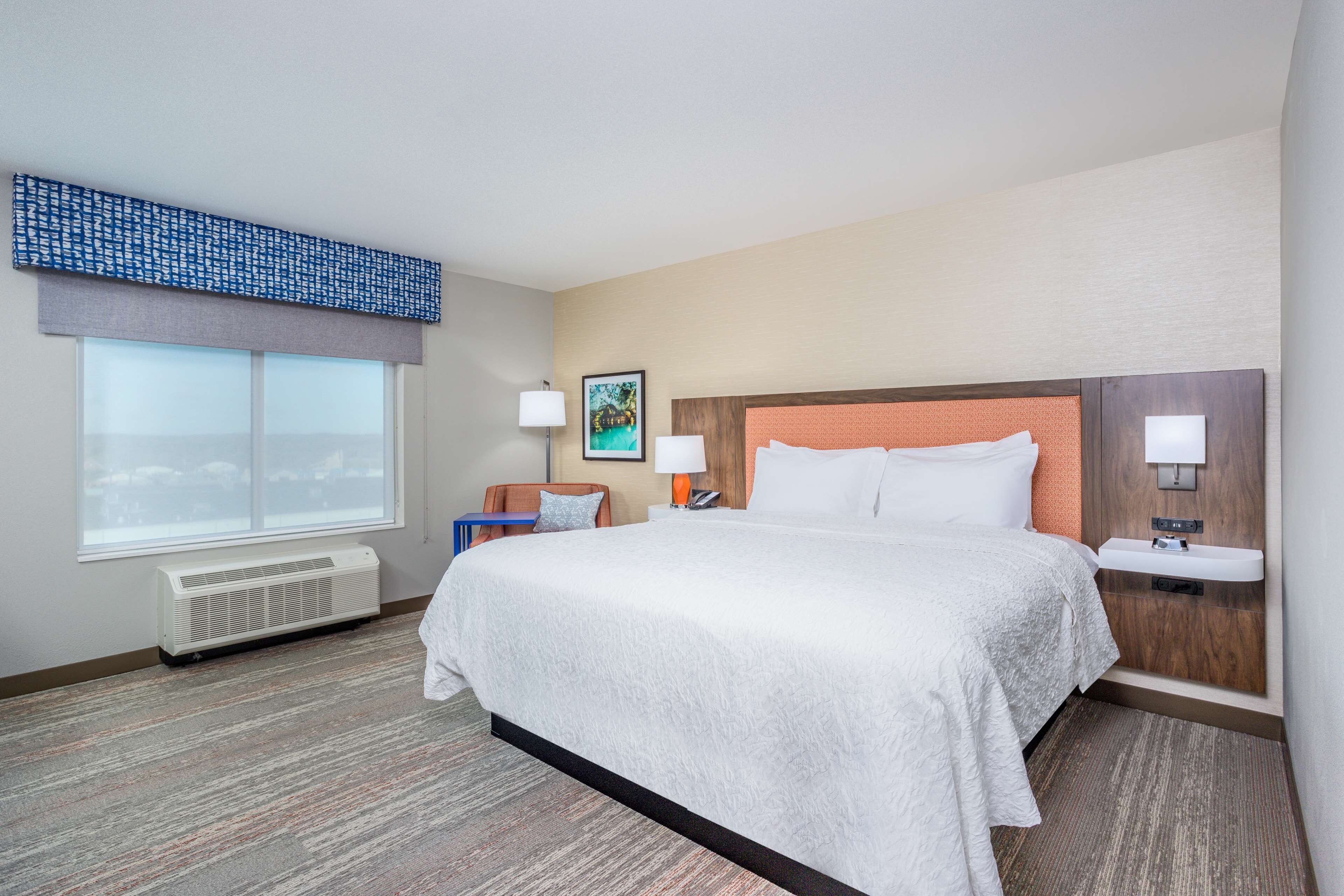 room, 1 king bed, refrigerator | pillow-top beds, desk, laptop workspace, blackout curtains