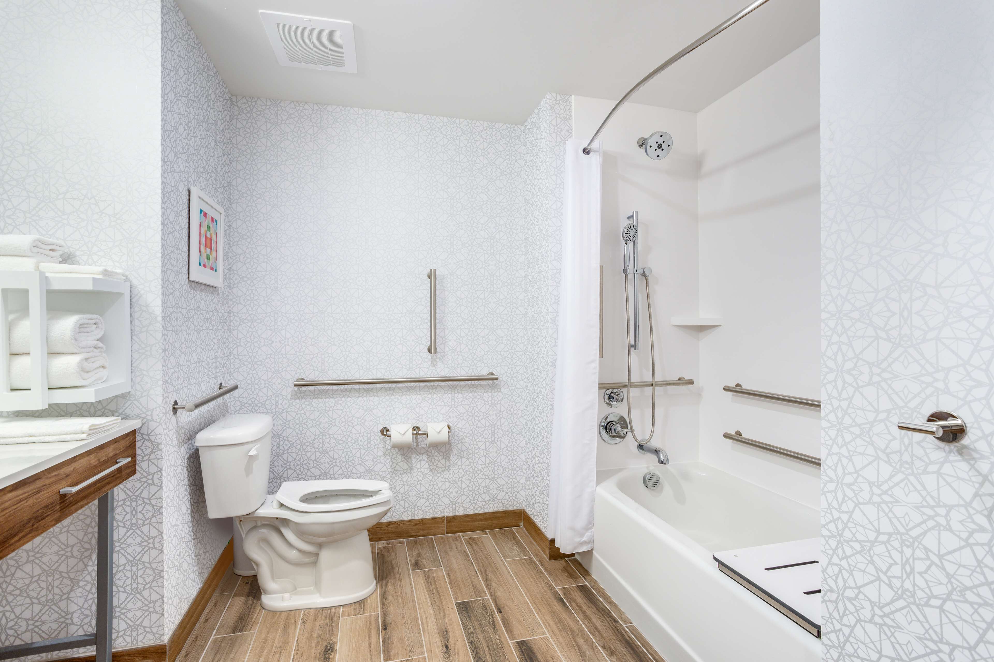 free toiletries, hair dryer, towels