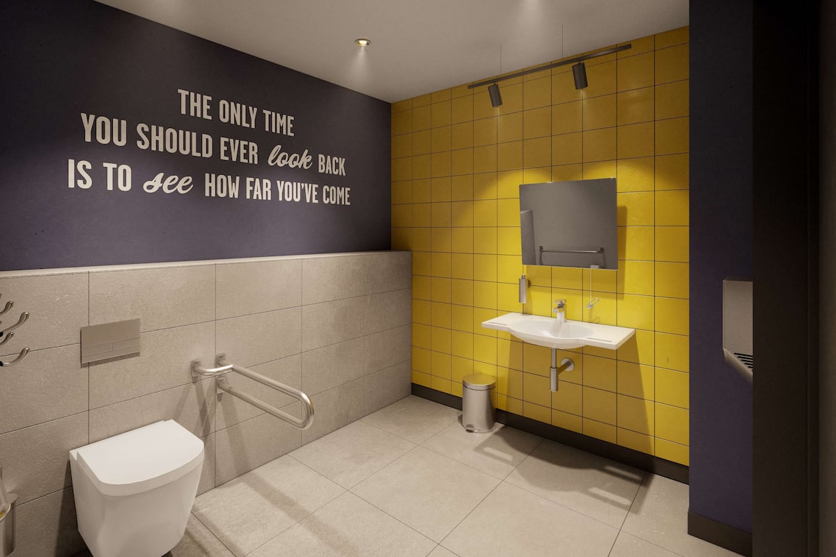 shower, rainfall showerhead, hair dryer, towels