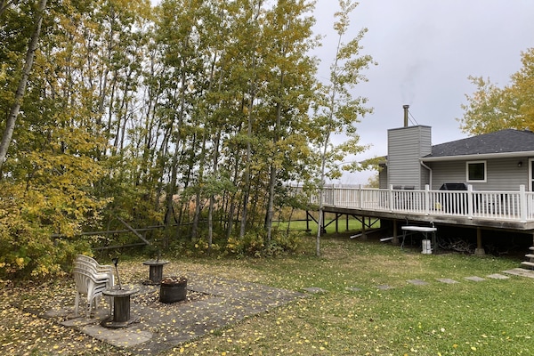 Comfortable cabin with large deck.