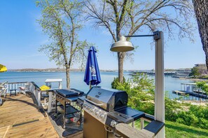 Outdoor dining - 'Bittersweet Lakefront Retreat' w/ Hot Tub & Dock! (Lake Ozark)