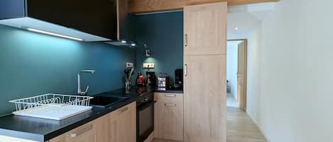 Fridge, microwave, dishwasher