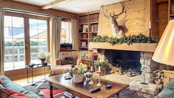 TV, fireplace, DVD player