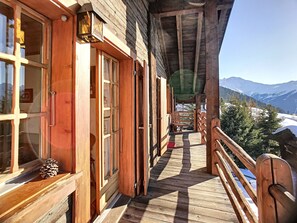 Exterior detail - Summit attic, ski-to-door access from Le Rouge. (Verbier)