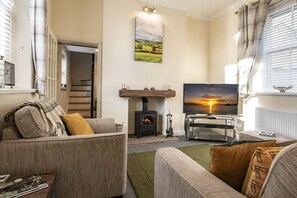 TV, fireplace, DVD player