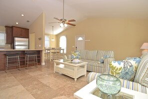 House, Multiple Beds, Private Pool, Garden View | Living room | TV