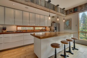 Fridge, microwave, oven, stovetop - Mod Haus by Tahoe Getaways - West Shore w/ Private Beach Access & Pier + Close to Lake! (Homewood)