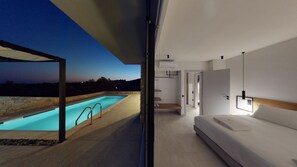 Outdoor pool, pool loungers