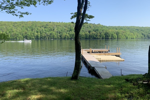 Lakefront view of private dock