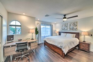 6 bedrooms, desk, laptop workspace, iron/ironing board