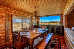 Dining - Mountain Sunset Cabin: Stunning Views, Foosball, Outdoor Fireplace, 30 Min to Wolf Creek Ski Resort! (Pagosa Springs)
