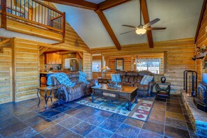 Smart TV, fireplace, table football, streaming services - Mountain Sunset Cabin: Stunning Views, Foosball, Outdoor Fireplace, 30 Min to Wolf Creek Ski Resort! (Pagosa Springs)
