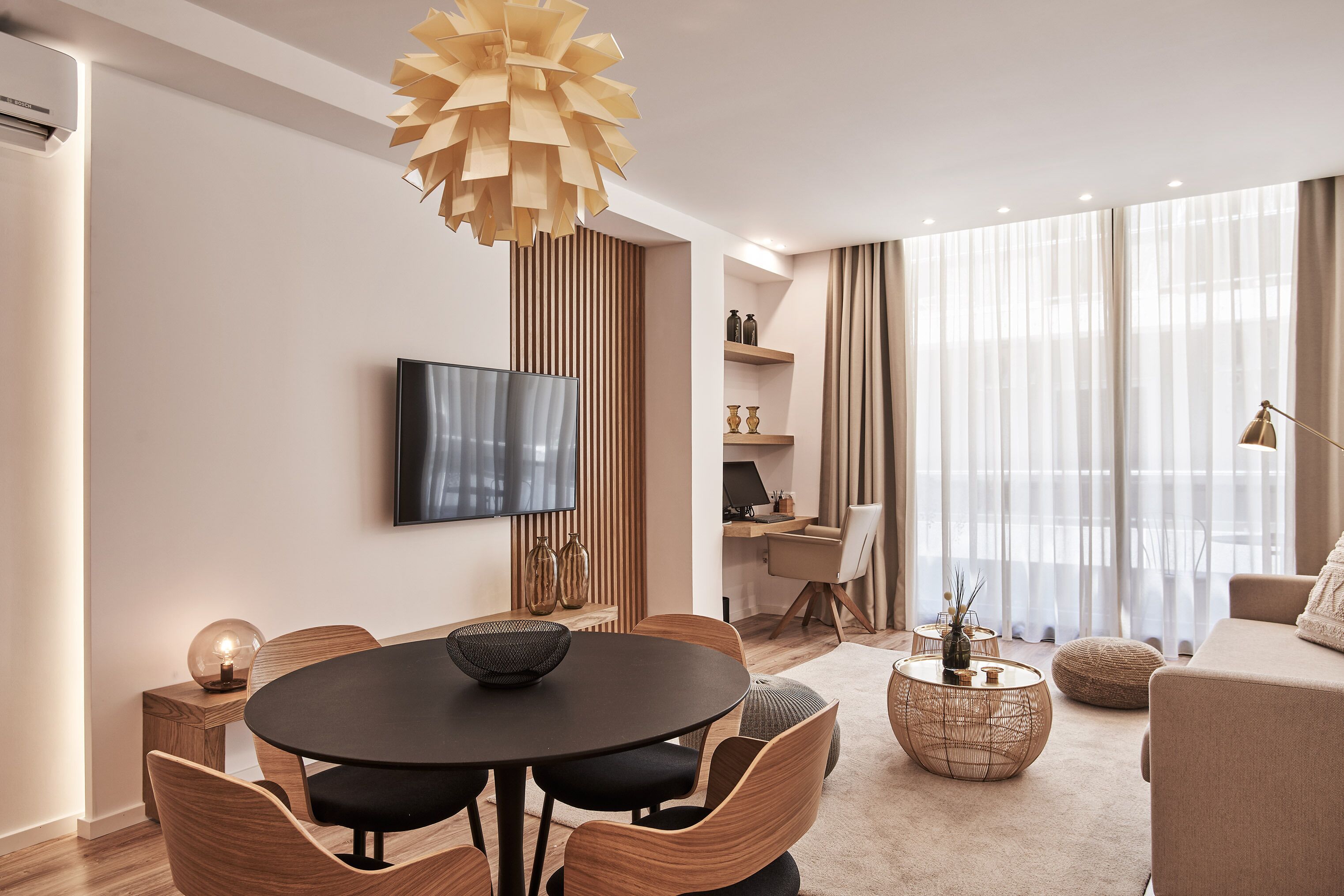 Luxury Apartment | Living area | 55-inch Smart TV with digital channels, TV, computer monitors