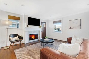 Smart TV, fireplace, video games, table football