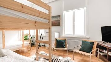 2 slaapkamers, een strijkplank/strijkijzer, reisbedje, wifi