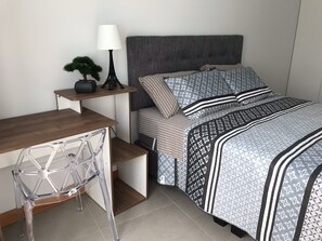 1 bedroom, desk, WiFi, bed sheets