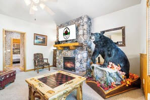 Interior - Cozy 2BR + Loft Cabin near Shopping and Shows (Branson)