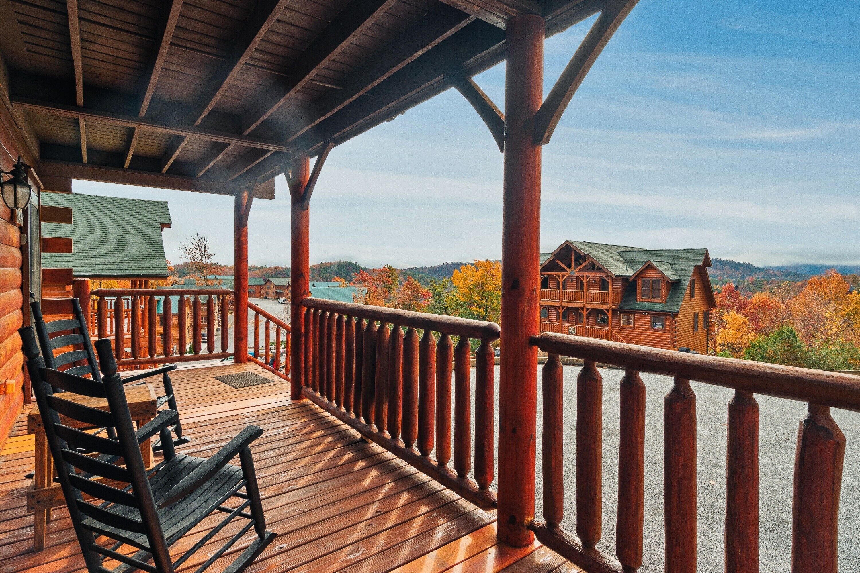 Front porch where you are able to gaze into the mountains ! 
