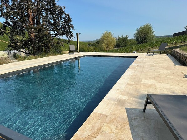 Outdoor pool, a heated pool