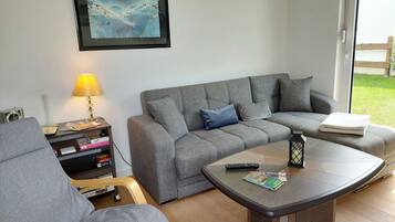 Fernseher, Bücher, Musikbibliothek, Stereoanlage