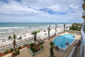 Outdoor pool, a heated pool - "Big Wave Dave" Miami Modern Oceanfront Luxury Condo (Daytona Beach)