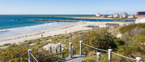 On the beach, beach towels