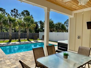 A heated pool - Sandy Palms: Fan Fave Prvt Htd Pool Home, Hot Tub, Golf Cart, & FREE Activities! (Panama City Beach)