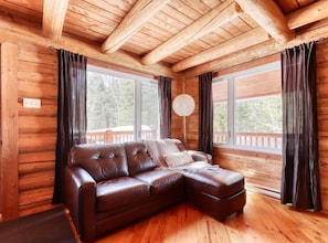 Una Smart TV, una chimenea, libros