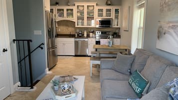 Smart TV, DVD player, books, video library