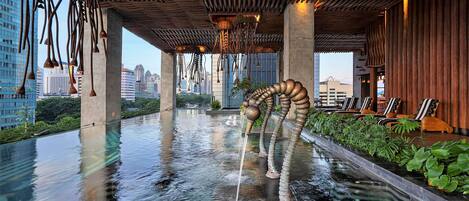 Indoor pool, open 7:00 AM to 10:00 PM, lifeguards on site