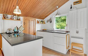 Fridge, oven, stovetop, coffee/tea maker