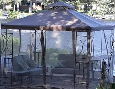 Adirondack Hideout, lakefront location and sandy shoreline