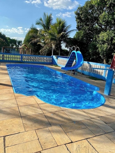 Farm with swimming pool, kiosk, barbecue, soccer field, play ground.