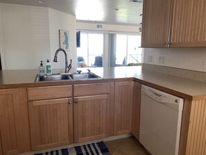 Fridge, microwave, oven, stovetop - Lakefront Oasis - Lakefront w/ Views, Private Shared Dock, Wrap Around Deck (Polson)