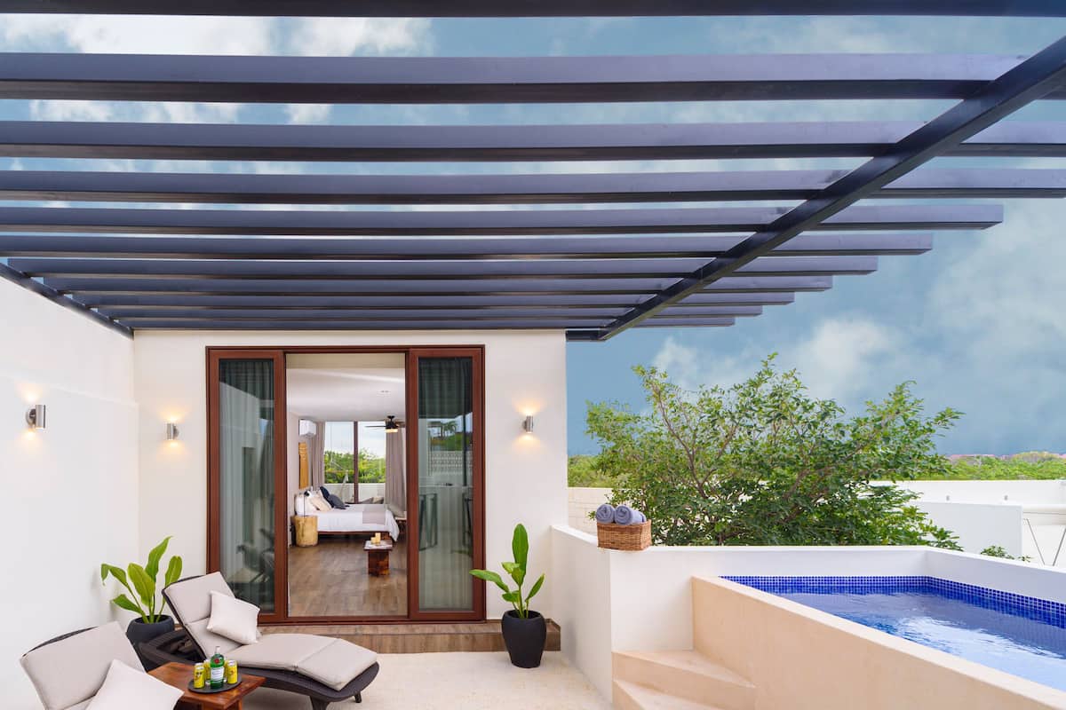 Penthouse, 1 trÚs grand lit, piscine privée | Terrasse/Patio