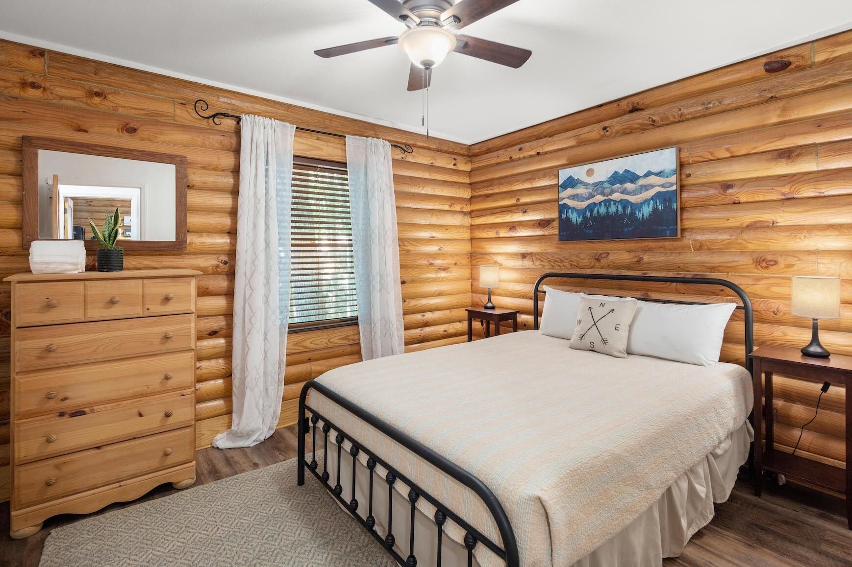 Guest bedroom #1 with queen bed and TV