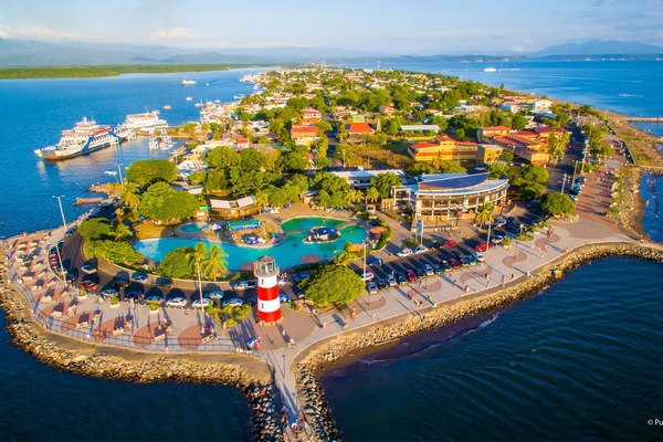 West aerial view of Puntarenas, Puntarenas, Costa Rica