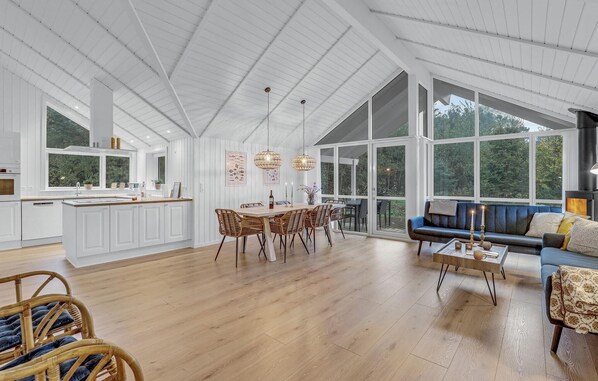 Televisión y chimenea 