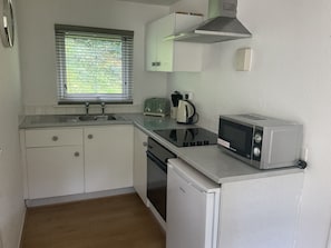 Cabin | Private kitchen | Fridge, microwave, oven, stovetop - Holiday Cabin Sleeps 5 Caernarfon, Snowdonia (Caernarfon)