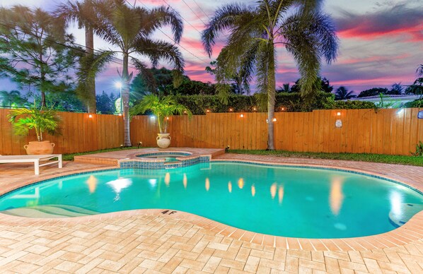 Outdoor pool, a heated pool