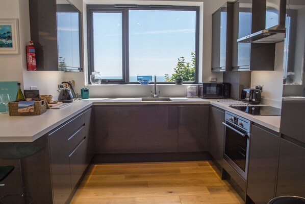 Fridge, microwave, oven, dishwasher - Seagrass - Dog Friendly-Hot Tub-Sea Views-Sleeps 4 (Ventnor)