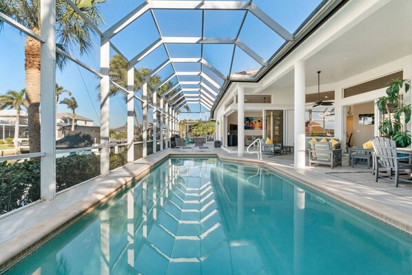 Pool - Renovated for 2025! Location & Amenities ~Waterfront; 2 King Suites, Saltwater Pool, Dock, WiFi (Marco Island)