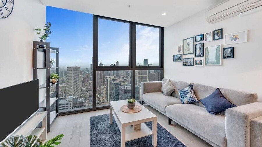 Melboune City EQ tower 1 Bedroom Apartment with skyline view by KozyGuru