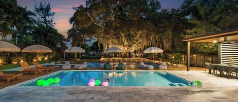 Piscine extérieure, piscine chauffée