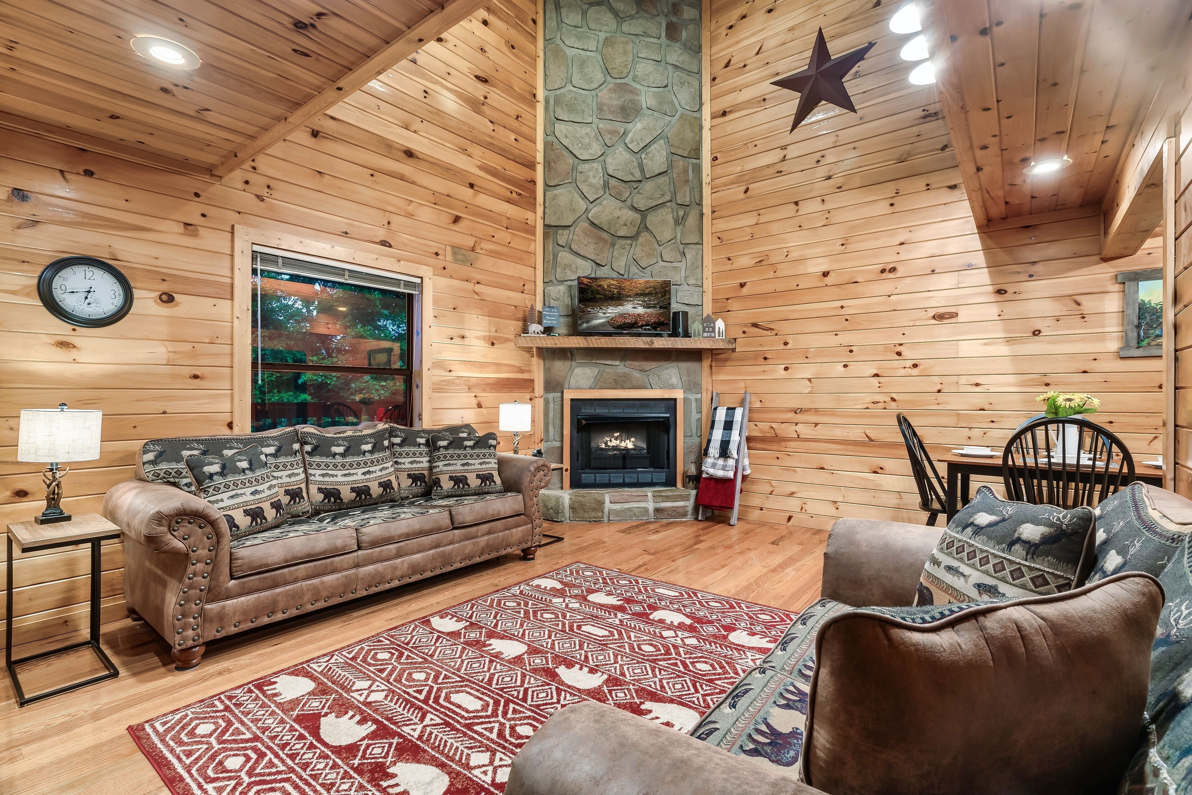 Älytelevisio, takka, videopelejä, kirjoja